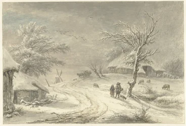 Zimní pohled v Exloo, Drenthe