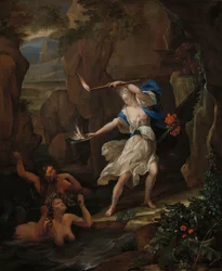 Circe potrestá Glaucus tím, že promění Scyllu v monstrum Circe Punishing Glaucus přeměnou Scylly na Monstrum
