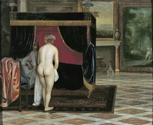 Kandaulesova žena objevuje skrývajícího se Gygese