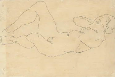 Ženský akt s rukama za hlavou, 1914