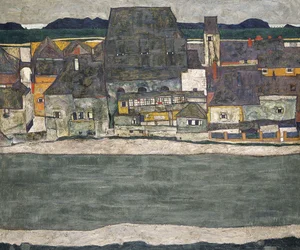 Domy na řece, staré město, 1914