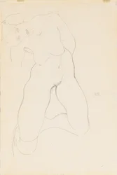 Klečící ženský akt, 1912