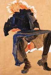 Ležící dívka v modrých šatech, 1910