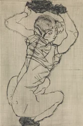 Žena v podřepu, 1914.