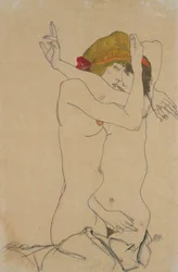 Dvě ženy v objetí, 1913