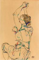 Žena se zdviženýma rukama, 1914.
