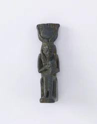 Postava Isis a Hora, možná Ptolemaiovské období, 305-30 př.nl (fajáns)