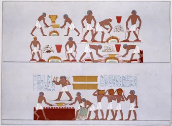 Workshop of the Rothennou Gold Founders - faksimile fresek chrámu v Karnaku, v „Dějinách egyptského umění““ od Prisse d
