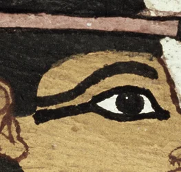Detail výzdoby sarkofágu Lady of Madja, Nová říše, cca 1450 př. n. l. (lakované dřevo) (detail 95067)