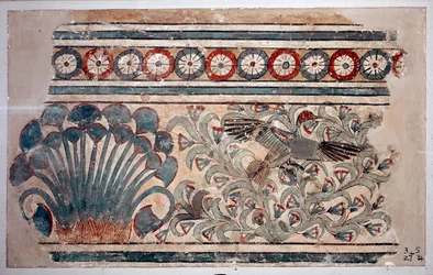 Egyptský starověk: fragment fresky z paláce Amenophis III (Amenhotep) na Malkatě. 1342 před naším letopočtem. Káhira, Egyptské muzeum