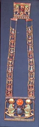 Náhrdelník vycházejícího slunce, z hrobky Tutanchamona (asi 1370-52 př.nl) Nová říše (zlato vykládané polodrahokamy)