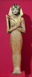 Šabti figura krále z Tutanchamonovy hrobky (asi 1370-1352 př.nl) Nová říše (malované dřevo)