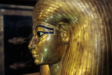 Tjuyův sarkofág, z hrobky Yuya Tjuya, Údolí králů, Egypt, Egyptská civilizace, Nová říše, Dynastie XVIII, Detail