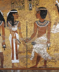 Tutanchamon a jeho královna, Tutanchamonova hrobka, Luxor, Egypt (freska)