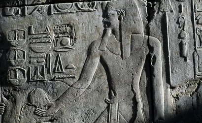Basreliéf, Luxorský chrám, Luxor, Théby (Památka světového dědictví UNESCO)