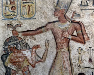 Ramesses II drží vězně za vlasy, Detail, Egyptská civilizace, Nová říše, Dynastie XIX