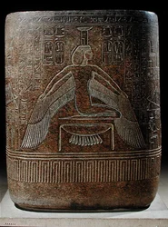 Neftys chrání faraona, ze sarkofágu Ramesse III. (kolem 1854-1153 př. n. l.) z jeho hrobky v Údolí králů, Nová říše