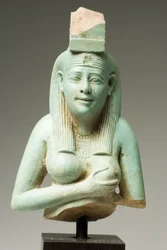 Fragment of Isis, pozdní dynastické období (fajáns) (viz také 270351)
