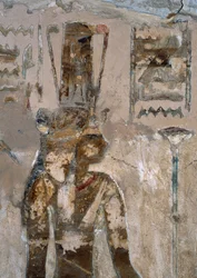 Nástěnné malby, Chrám Ain El Meftla, Bahariya Oasis, Gíza, Egypt, 26. dynastie (663-525 př.nl), Detail