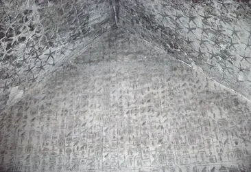 Střecha a stěna hrobové komory Unasovy pyramidy, Stará říše (malovaný kámen)