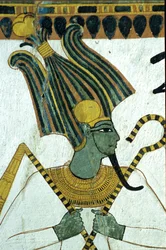 Starověký Egypt, Nástěnná malba, , Osiris, Pán podsvětí, Hrobka Sennedjem, Théby, Deir el Medina