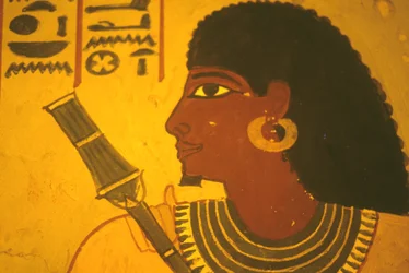 Starověký Egypt, Nástěnná malba/freska, Sennuferova hrobka, Théby/Luxor, Sennufer držící žezlo, starosta Théb, dozorce za Amenofise II.