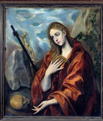 La Madeleine repentante Painting (Vanita) od Domenika Theotokopoulos dit El Greco (1541-1614) 17. století Sitges. Muzeum Cau Ferrat