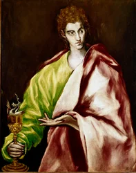 Obraz Evangelisty Apotra Saint Xoin od Domenika Theotokopoulose západně od El Greca (1540-1614)
