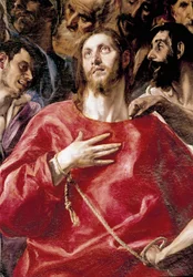 Výsměch Kristu. Obraz Domenikos Theotokopoulos dit El Greco (1540-1614)