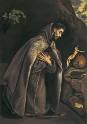 Svatý František uctívá krucifix