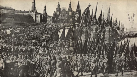 Ilustrace z SSSR buduje socialismus, 1933.