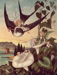 Ilustrace k "Thumbkinettě", Hans Christian Andersen (1805-75), cca 1872