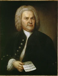 Johann Sebastian Bach, německý skladatel (olej na plátně)