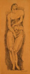Stojící ženský akt, c. 1909.
