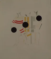 Sportovci. Figurka k opeře Vítězství nad sluncem od A. Kruchenycha, 1920-1921