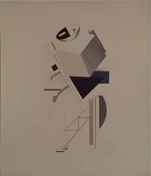 Silný chlap. Figurka k opeře Vítězství nad sluncem od A. Kruchenycha, 1920-1921