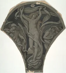 Karikatura pro Lunu, z šedesáti studií pro strop Huntington (1926,80)
