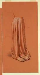 Kresba, Draperie (studie k olejomalbě "Svatební průvod" nebo "Tanec"), asi 1872-79