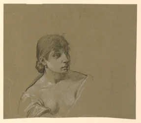 Kresba, Portrét mladé ženy, asi 1885