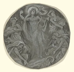Studie pro Center Circle of Huntington Ceiling: Apollo and Attendants
