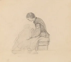 Studie dívčího čtení, c. 1858.