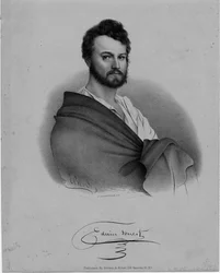 Edwin Forrest (1806-72), herec, litografie Nathaniel Currier, vydal Brown und Minot, New York