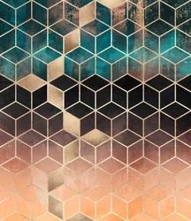 Zlatý geometrický vzor s ombré efektem