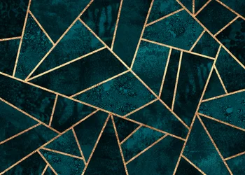Geometrická mozaika v barvě tyrkysové a zlaté