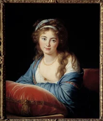 Portrét hraběnky Kateřiny Vassilievny Skavronskaia (1761-1829) Čestná dáma Kateřiny II. Ruska Obraz Marie Elisabeth Louise Vigee Le brun (nebo Vigee Lebrun nebo Vigee Lebrun) (1755-1842) 1796 Sun. 0,66x0,8 m - Portrét hraběnky