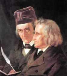 Bratři Grimmové: Jacob (1785-1863) a Wilhelm (1786-1859) obraz od Elisabeth Jerichau-Baumann