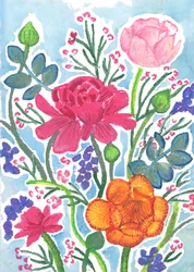 Ranunculus, 2018 (olejový pastel)