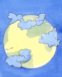 Zdá se, že hustý mrak pokrývá ty části země, kde je válka, což mnoho lidí odřízne od Boha, 2004 (bez papíru na papíře)