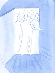 V této svatyni se otevřely dveře nebes, nebeské světlo se vlilo do naší temnoty a svatí Svatí nás dychtivě pozdravili, 2002 (bez papíru na papíře)