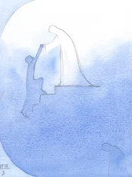 S prosbou o pomoc pro zesnulou duši jsem viděl, jak naše blahoslavená Paní vztáhla ruce, skláněla se nad ‚okrajem‘ nebes a přitahovala ho ke slávě., 2001 (bez papíru)